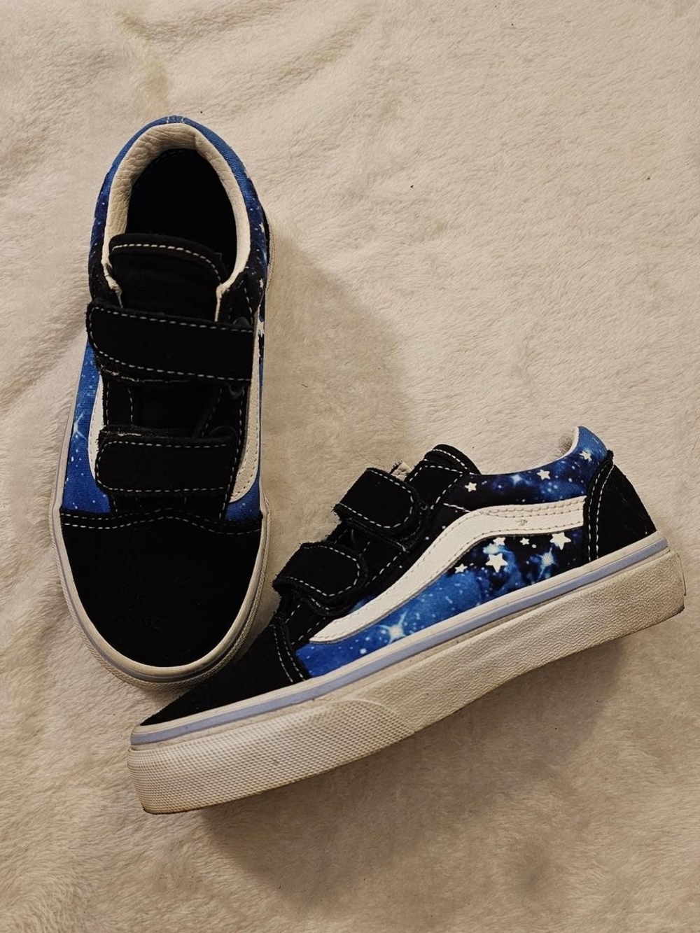 Vans Kids Galaxy-Print Velcro Sneakers - Blue, Black, White